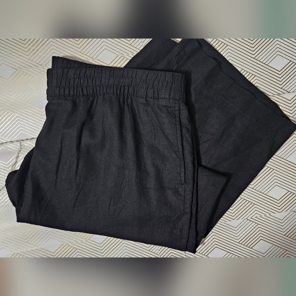Old Navy Linen Blend High Rise Wide Leg Pull On Pants Plus Size XXL - Picture 10 of 12